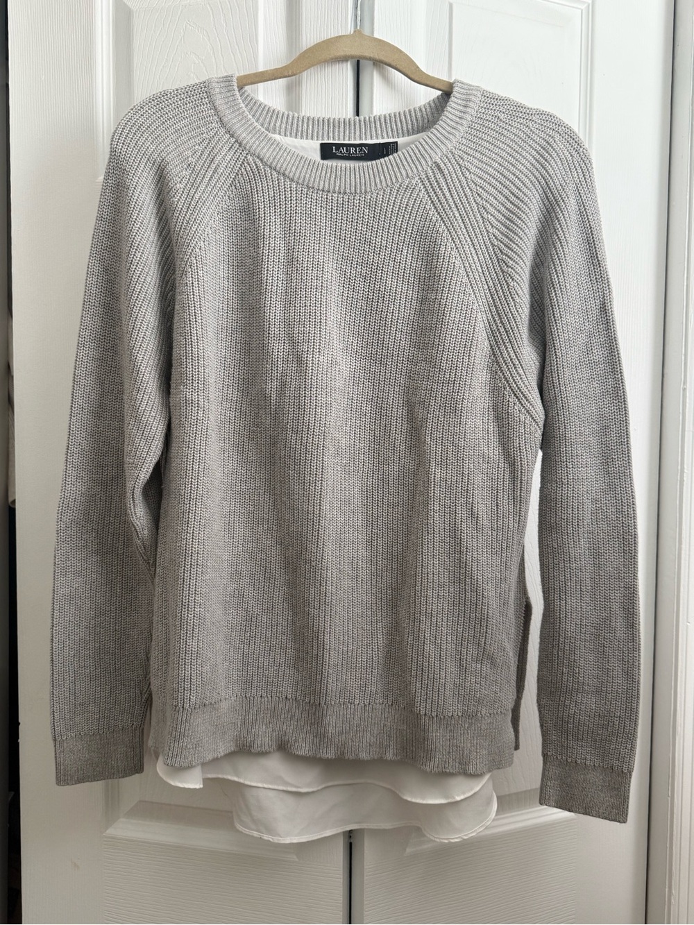 Lauren Ralph Lauren Gray Crewneck Knit Sweater